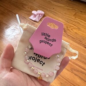 Little Words Project pink heart bead bracelet NWT